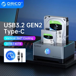 ORICO 2.5 3.5in HDD SSD Hard Drive Docking Station USB 3.2 Gen 2 to SATA up 18TB - Picture 1 of 13