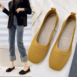 Single Shoe Women's Knitted Lazy Flat Shoes Casual and Comfortable Sports Shoes - Picture 1 of 12