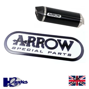 New Arrow 3D Small Exhaust Sticker Heat Resistant Aluminium 95 x 30 Blue Grey - Picture 1 of 8