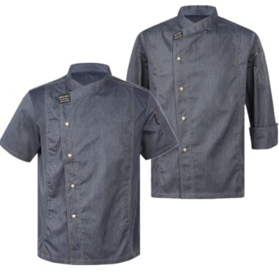 Unisex Men Chef Coat Jacket Restaurant Kitchen Workwear Cooking Hotel Uniform - Image 1 of 4