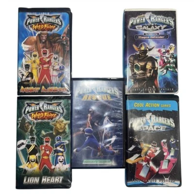 Power Rangers Rescue Space Wild Force Lost Galaxy Vintage VHS Fox Kids Lot of 5 - Image 1 of 4