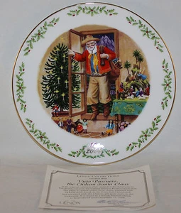 MIB 2004 LENOX INTERNATIONAL VICTORIAN SANTA PLATE -VIEJO PASQUERO-CHILEAN, COA - Picture 1 of 5