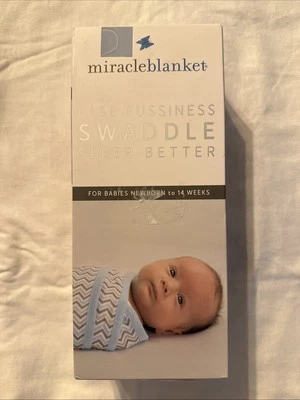 Miracle одеяло пеленки надежном для новорожденного младенца ребенка до 14 недель синий шеврон - Изображение 1 из 4