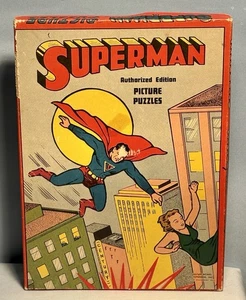 1940 SUPERMAN Saalfield Puzzle Set In The Original Box - Extremely Rare! - Picture 1 of 12