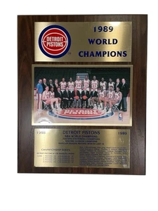 1989 NBA World Champion Detroit Pistons Bad Boys Plaque Media Magazine Wood Wall - Picture 1 of 20