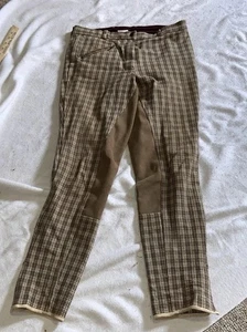 Ovation tan plaid full seat size 30 Dressage breeches - Picture 1 of 9