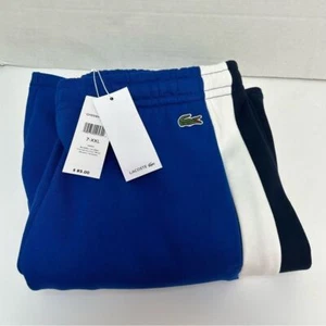 Lacoste pantaloncino uomo nuovo con etichetta pile spazzolato blu logo colorblock elastico in vita XXL - Foto 1 di 6
