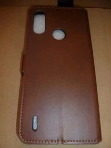 For Motorola Moto E7 Power PU Brown Leather Flip Wallet Magnetic Book Case Cover - Picture 1 of 5