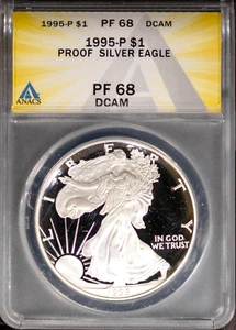 1995-P $1 Silver American Eagle PF68DCAM ANACS # 7752985 - Picture 1 of 2
