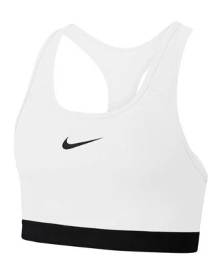 NEW NIKE [M] Women's DRI-FIT Padded Gym/Yoga Sports Bra-White/Black BV3902-100 - Image 1 of 2