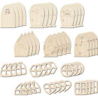  48 Pcs Unbemaltes Feenfenster Miniaturbausatz Minitür Holzscheiben Chip
