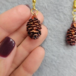 Bronze Plated Pinecone Earrings Pierced Dangle Natures Jewelry Fall New - Picture 1 of 6