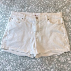 Hudson Asha White Mid Rise Jean Shorts Size 32 - Picture 1 of 9