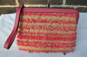 NWOT $69 Patricia Nash Ebbe Woven Straw Pink Cassini Wristlet Wallet - Picture 1 of 5