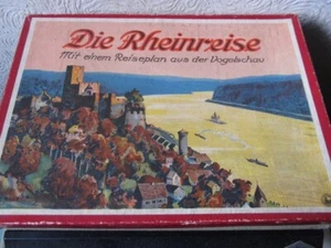 Spiel antik , Brettspiel, Die Rheinreise.Mit einem Reiseplan aus der Vogelschau - Bild 1 von 5