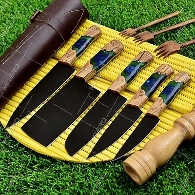 KUNDENSPEZIFISCH HANDGESCHMIEDET SCHWARZ BESCHICHTETER STAHL KOCHMESSER KÜCHE... - Bild 1 von 4