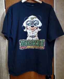 Topolino vintage anni 90 Disney REGNO ANIMALE con binocolo e camicia safari RARA XL! - Foto 1 di 4
