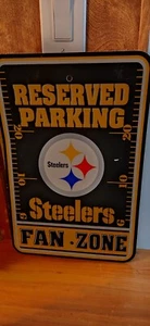 NFL Pittsburgh Steelers Home Room Office Bar Decor Parking Sign Fan Zone 12"x18" - Picture 1 of 1