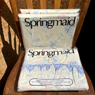 80s Vintage Springmaid Garden Lily by Lynn Hollyn Twin Sheet Set - Image 1 of 4