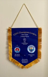 SK Slovan Bratislava v Manchester City Champions League 2024 Pennant Zástava. - Picture 1 of 6