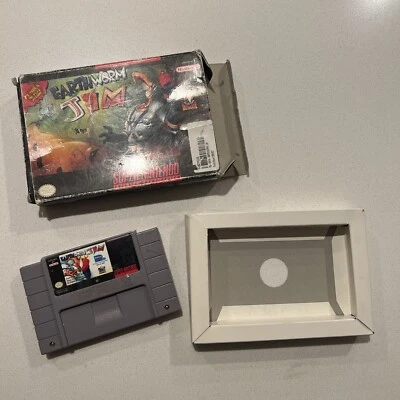 AUTHENTIC Earthworm Jim (Super Nintendo SNES) In Box Tested - Image 1 of 4