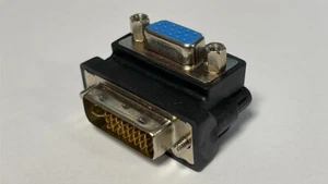DVI to VGA Right Angle Adaptor Converter 90 Degree DVI Male to VGA Female Adapto - Picture 1 of 9
