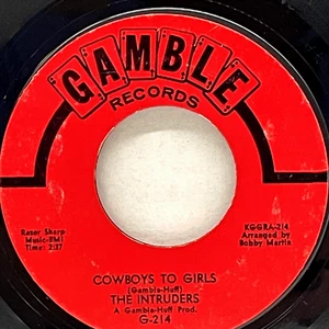 THE INTRUDERS - Cowboys to Girls, Turn the Hands of Time - 45 1968 Gamble G-214 - Picture 1 of 4