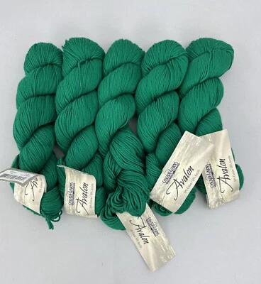 5 - Каскад пряжи Avalon цвет #14 гольф зеленый 50/50 хлопок/акрил камвольная новый в упаковке - Изображение 1 из 4