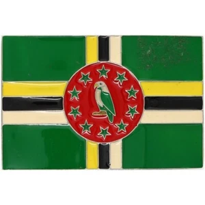 Dominica Flag Dominican Of Country West Indies Caribbean Island Belt Buckle - Picture 1 of 2