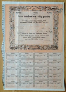 Amsterdam. Etangs Salins de l'Ile Saint-Martin. Action de 250 Florins. 1859. - Picture 1 of 3