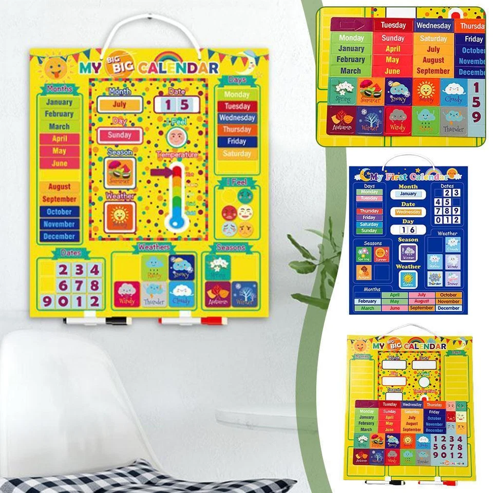 Baby Cognitive Wall Stickers Hanging Board Four Seasons Weather Time J8L5 O S7I8 - Bild 1 von 4