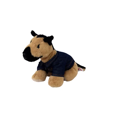 Ganz Webkinz German Shepherd Plush 8" Stuffed Animal No Code w/ Jean Jacket - Image 1 of 4