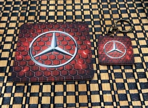 Mercedes Coaster for Coffee/Beer and a keychain (Gift Set). A++ - Picture 1 of 7