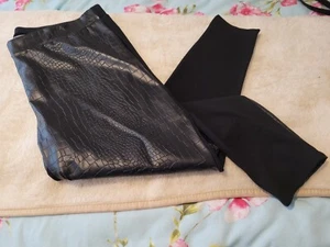 Damen Gr. 20 schwarze Kunstlederhose Schlangenlederoptik / Uni Principles  - Bild 1 von 7