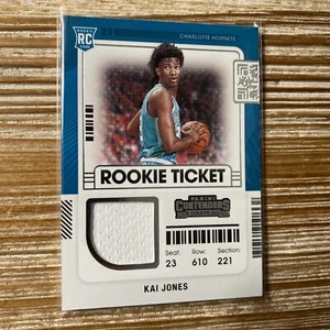 2022 Contenders Rookie Ticket Kai Jones Patch RTS-KJO Hornets Jersey SP - Picture 1 of 2