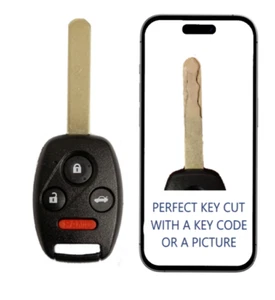 KEY CUT + Remote Key Honda Accord Pilot 2008 - 2015 KR55WK49308 35118-TA0-A00 - Picture 1 of 6
