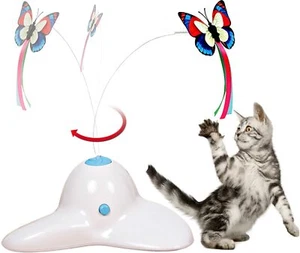 Interactive Cat Toy for Indoor Kitty Automatic Electronic Rotating Butterfly New - Picture 1 of 6