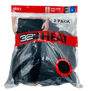 Paquete de 2 pantalones negros para hombre 32 grados grandes capa base térmica forro elástico calor - Imagen 1 de 8