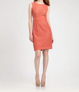 NUEVO VESTIDO VAINA BCBGMAXAZRIA CORAL ALICE ENCAJE VQI6Q437/M843A TALLA 12 - Imagen 1 de 2