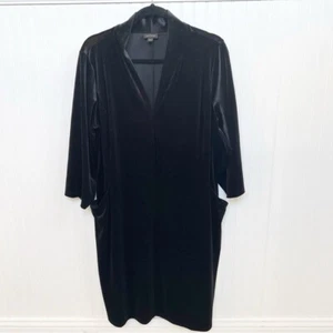 J. Jill Wearever Collection Kleid einfarbig schwarz Samt Taschen Damen Gr. XL - Bild 1 von 5