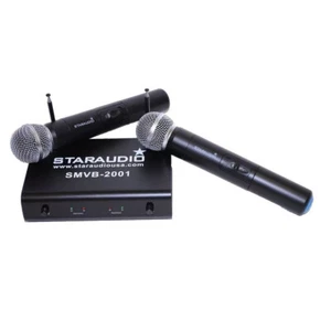 2CH VHF Handheld Wireless Microphone Church Audio Microphone System Karaoke Mics - Picture 1 of 8