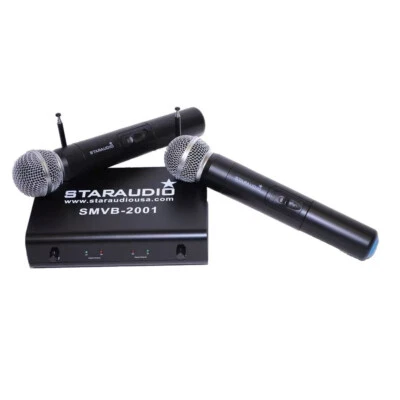 2CH VHF Handheld Wireless Microphone Church Audio Microphone System Karaoke Mics - Image 1 of 4