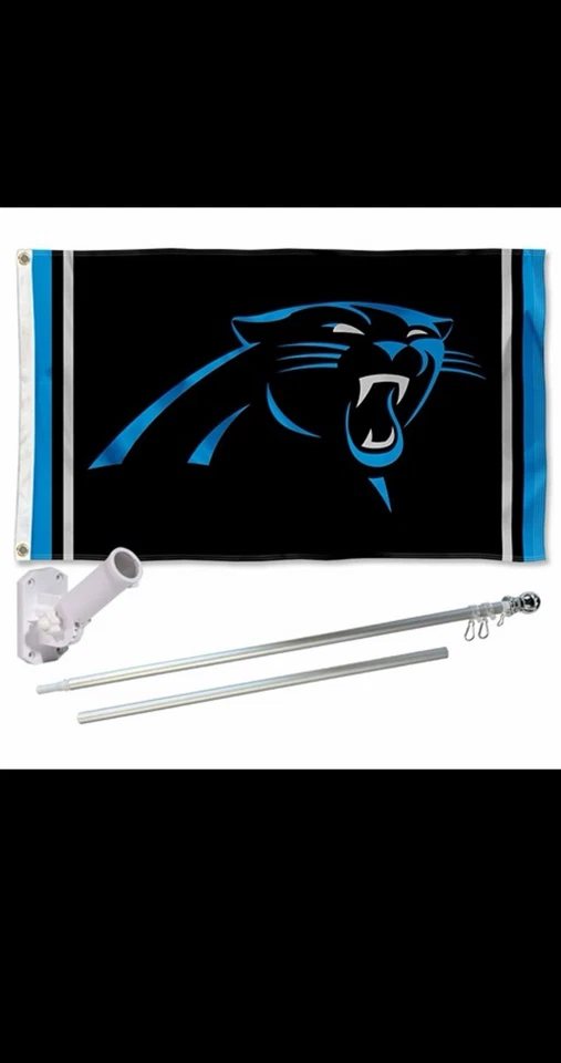 Kit de poste y soporte bandera azul Carolina Panthers Panther Foto 1 de 1