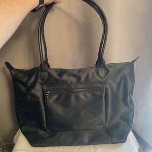 DORIS & JACKY Borsa Tote Donna Grande Leggera Pelle Nylon Lavoro Viaggio Blu - Foto 1 di 15