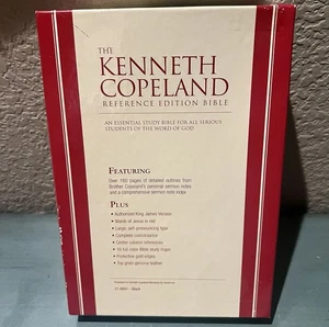 Kenneth Copeland Reference Edition Bible Genuine Leather King James KJV 1991 - Imagen 1 de 4
