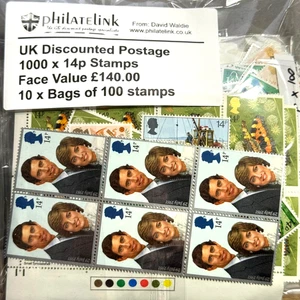 GB Discounted Postage 1000 x 14p valid postage stamps face value £140 - Picture 1 of 1