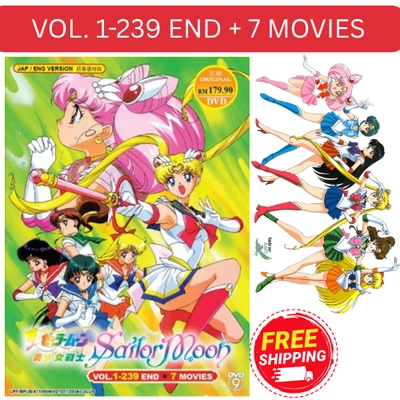 Sailor Moon Complete Series Vol 1-239 + 7 Movies DVD [English Sub Anime Set] - Image 1 of 4