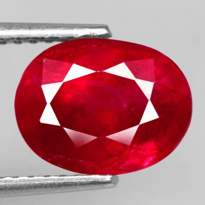3.48Ct. Natural Gemstone Ruby Top Red Oval Madagascar Beautiful Sparkles Color! - Image 1 of 4
