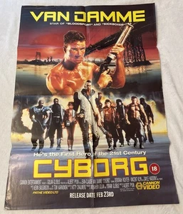 Original Cyborg (1989) 1990 UK großes Filmplakat - Van Damme Cannon - Videothek - Bild 1 von 9