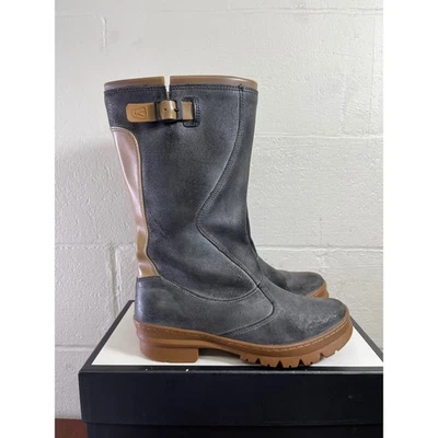 KEEN Willamette Black Waterproof Waxed Suede Rain Boots Lug Sole Women's 9 US - Image 1 of 4